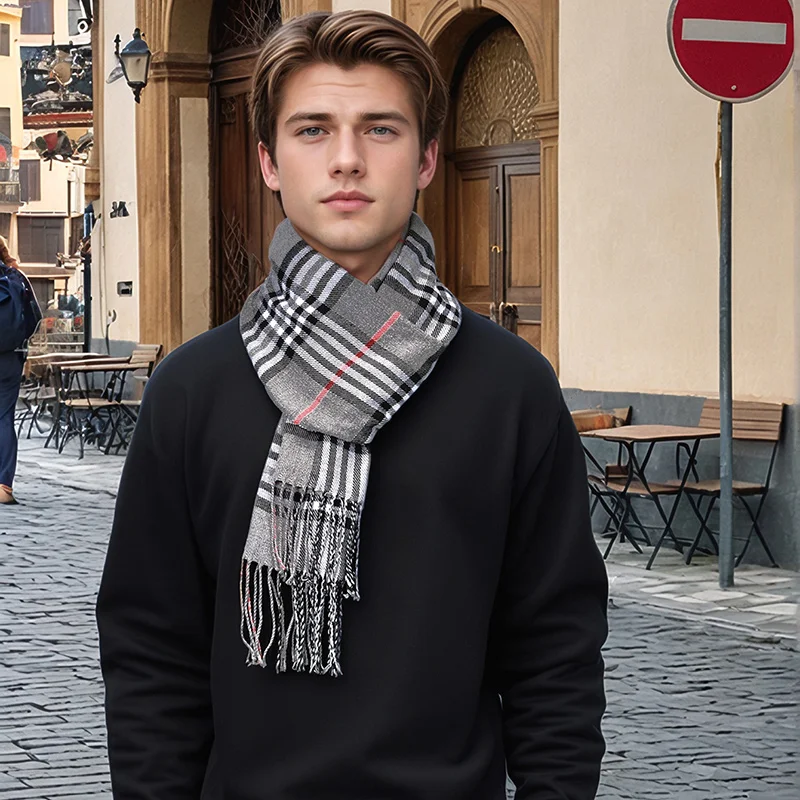 New Design Plaid Cashmere Scar - đánh giá và giá Muffler Men Wool