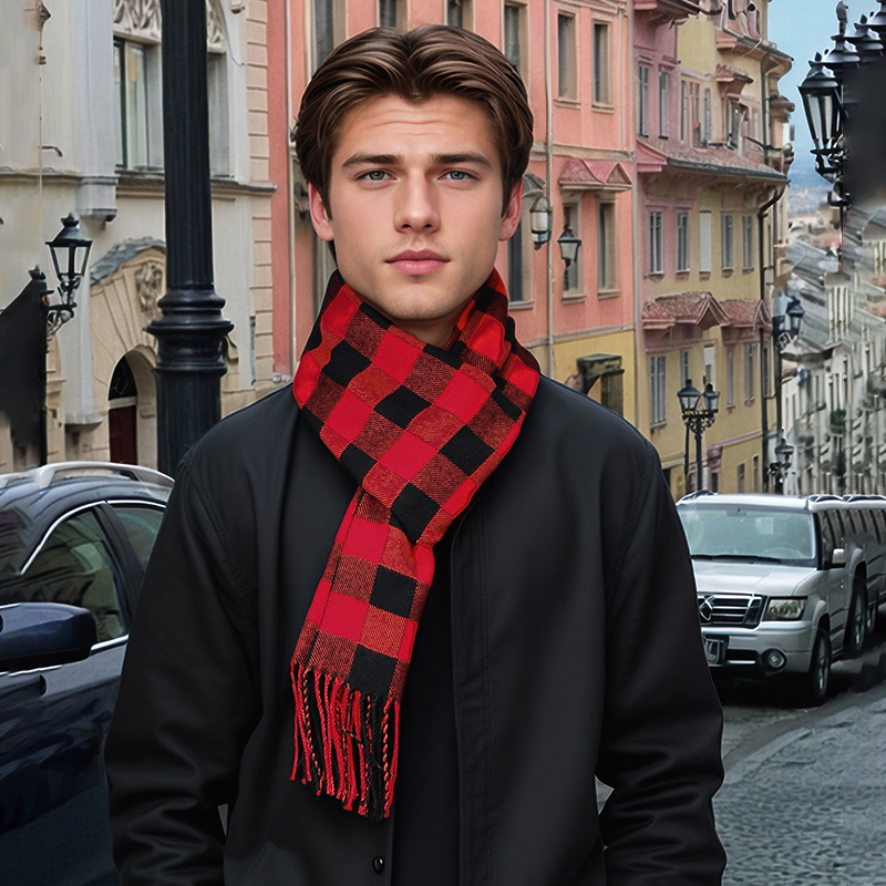 New Design Plaid Cashmere Scar - đánh giá và giá Muffler Men Wool