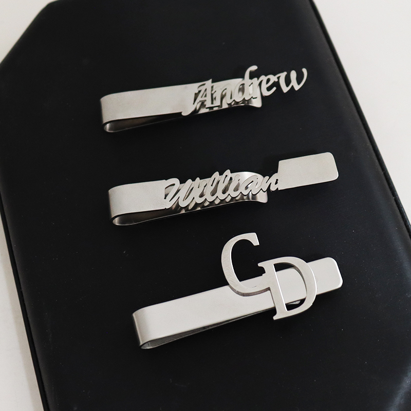 DIY Letter Name Pattern 4.8*0. - đánh giá và giá Tie Clip Silver